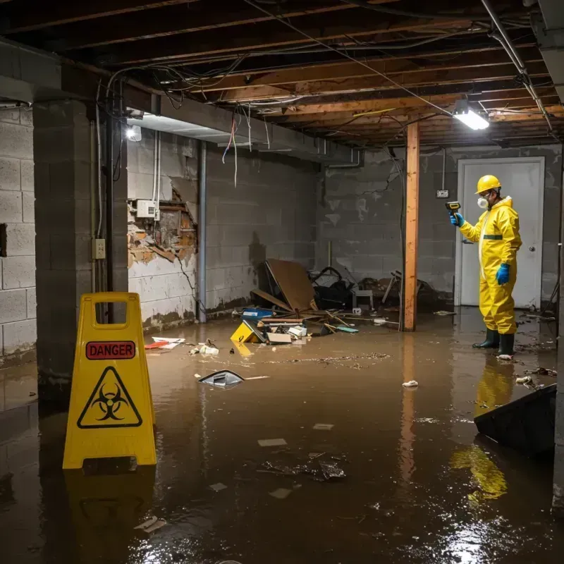 Flooded Basement Electrical Hazard in Gulf Gate Estates, FL Property